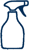 Blauwe sprayfles